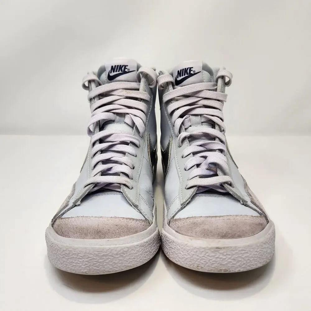 Nike Blazer Mid 77 GS Platinum Grape Silver Sneakers Big Kid Size 6.5Y Leather